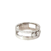 18k White Gold .50ct F VS2 Round Dancing Diamond Ring